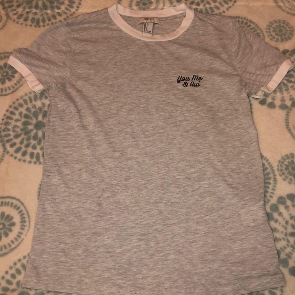 You me & Qui grey shirt